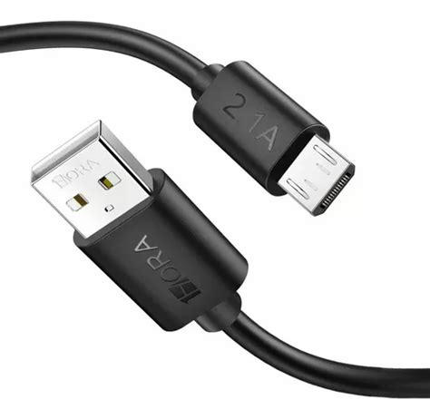 Cable V8 Micro Usb 1hora Para Samsung Motorola Huawei Xiaomi Color Negro