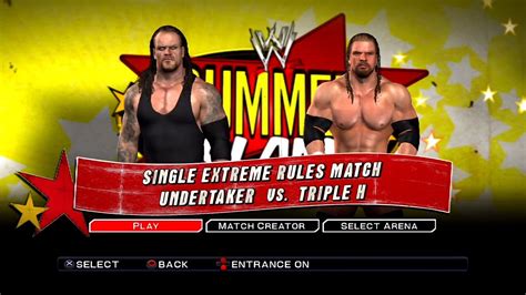 Wwe Smackdown Vs Raw 2011 Ps3 Undertaker Vs Triple H Extreme Rules