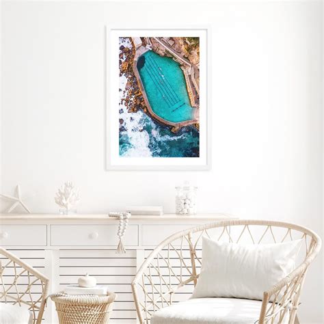 Bronte Ocean Pool Wall Art Print Aerial Photo Australian Made