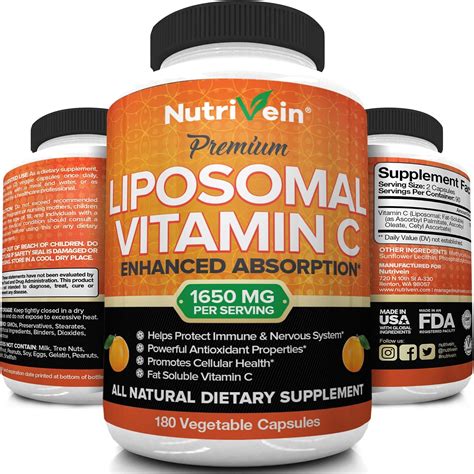 Nutrivein Liposomal Vitamina C Mg C Psulas Cido Asc Rbico