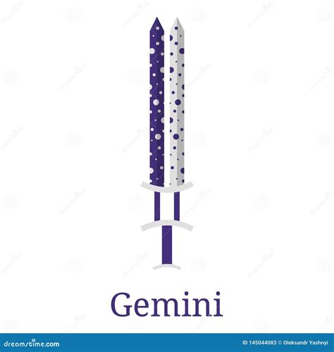 Gemini Sword Muestra Del Zodiaco Arma Zodiacal De La Historieta Plana R