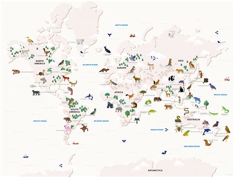 A World Map of Endangered Species on Behance