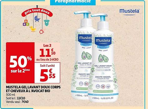 Promo Mustela Gel Lavant Doux Corps Et Cheveux à L avocat Bio chez