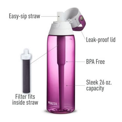 Brita Ounce Hard Sided Plastic Premium Filtering Water Bottle Ct