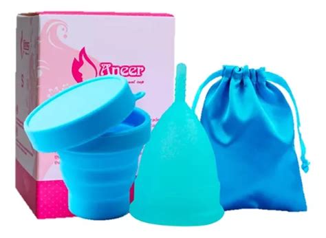 Copa Menstrual Certificada Fda Vaso Esterilizador Color Azul Claro L