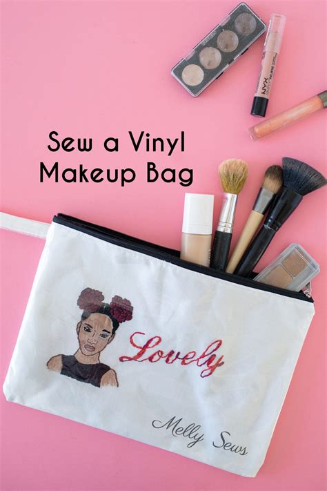 How to Sew a Makeup Bag - Easy to Clean Vinyl Cosmetic Bag - Melly Sews