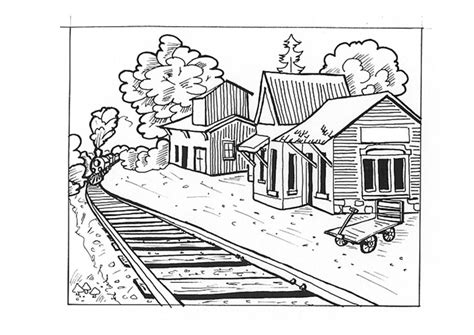 Coloring Page train station - Free printables - Img 9538