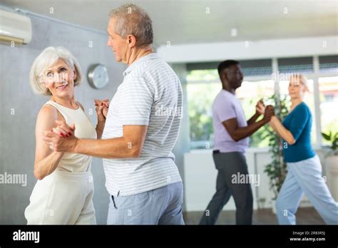 Group Of Multiethnic Mature People Dancing Social Dance Stock Photo Alamy