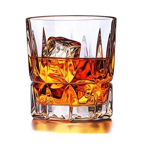 Premium Photo A Glass Of Whiskey With Ice Cubes On It