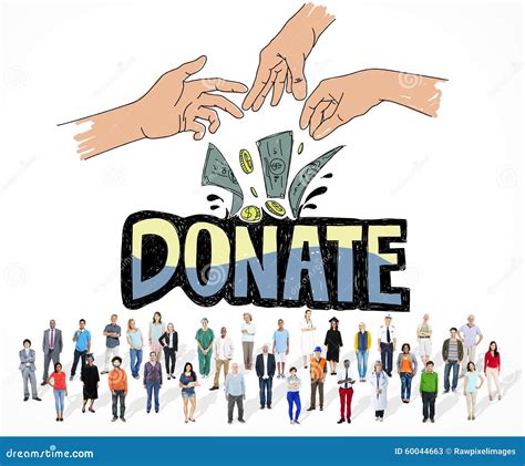 Donate Money Charity Generous Hands Concept Stock Illustration