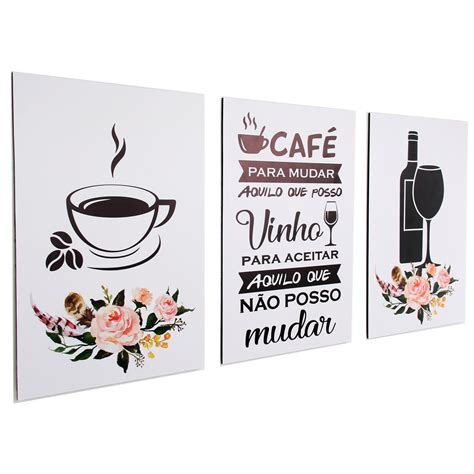 Quadros Decorativos Cozinha Caf E Vinho Branco Copa Sala Rea Gourmet