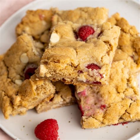 White Chocolate Raspberry Blondies Gluten Free Eggless Just As Tasty