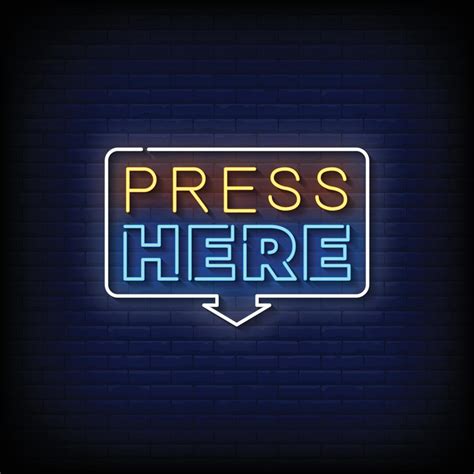 Press Here Neon Signs Style Text Vector 6619104 Vector Art at Vecteezy