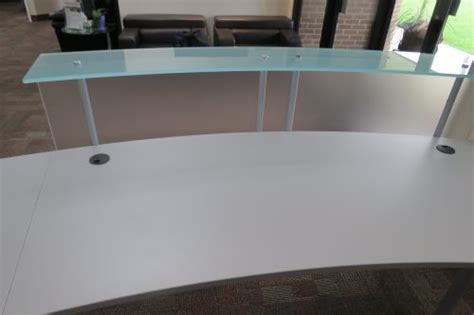 Acrylic Reception Desk With A Twist Scarborough Testing Systems