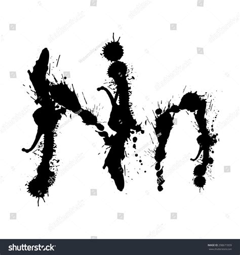 Graffiti Splatter Inkblot Letter Black Grungy Stock Vector Royalty