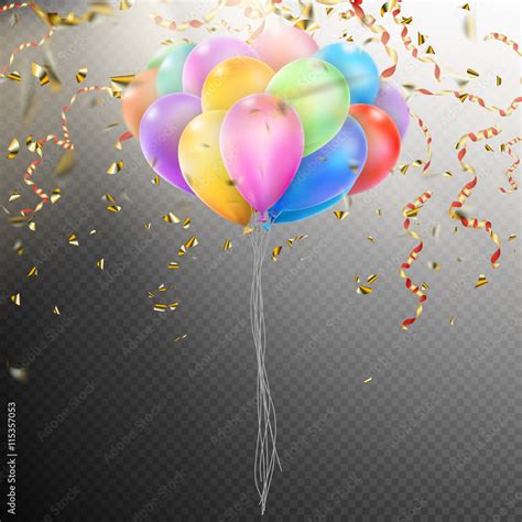 Colorful Balloons with confetti. EPS 10 Stock Vector | Adobe Stock