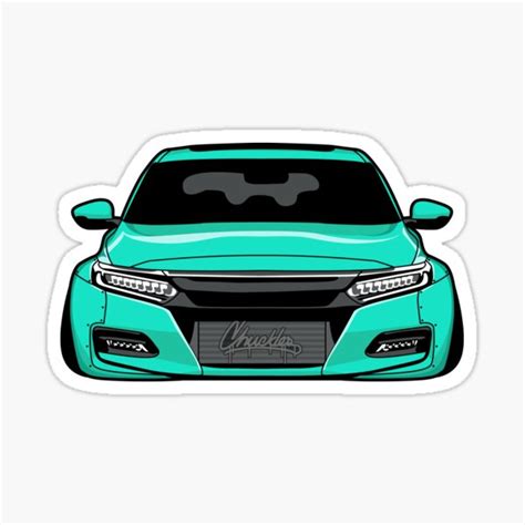 Slammed 10th Gen Honda Accord Sticker For Sale By Chucklesdesign