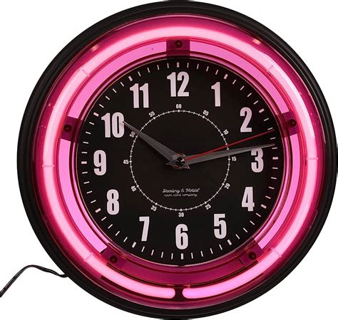 Sterling And Noble Neon Wall Clock Neon Blue By Sterling