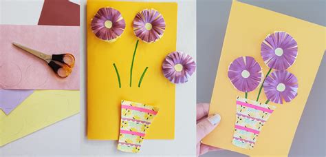 Paper Flower Card Craft - DIY Thought