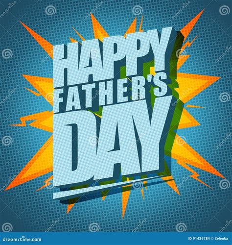 Happy Father`s Day Typographical Vector Card Stock Vector