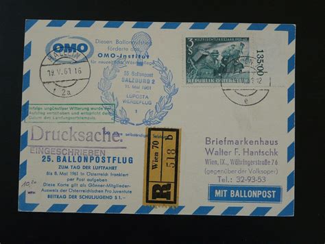 Ballonpost Postcard Omo Institute Flight Hot Air Balloon Luposta