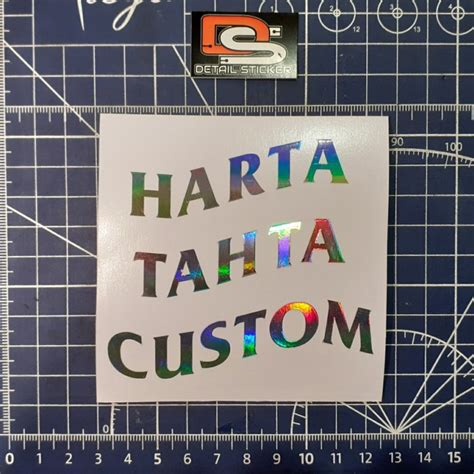 Jual Stiker Harta Tahta Custom Hologram Silver Cutting Sticker Harta