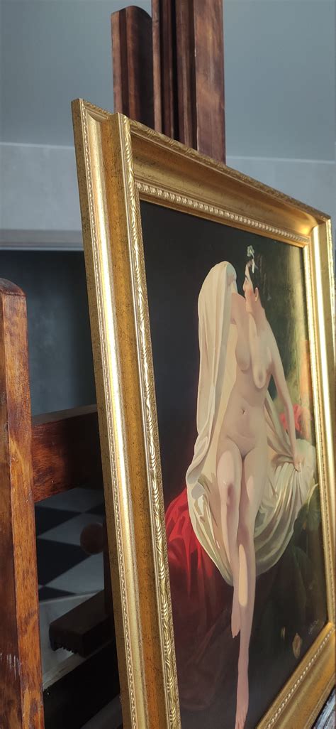 NAKED WOMAN PAINTING Nude Oil Painting Erotic Painting Erotic Naked Girl Framed Oil Painting