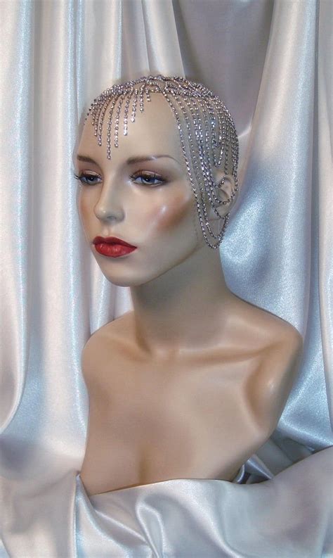 Rhinestone 1920s Headpiece Bridal Headpiece Silver Rhinestone