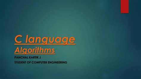 C Language Algorithms PPT