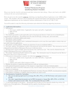 Fillable Online Qualifying Patient Checklist Fax Email Print PdfFiller