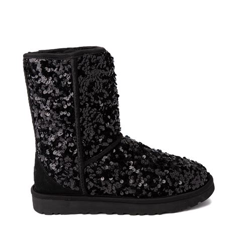 Womens Ugg® Classic Short Sequin Boot Black Journeys