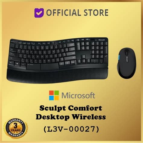 Jual Microsoft Sculpt Comfort Desktop Wireless Keyboard Mouse L3v 00027 Original Shopee Indonesia