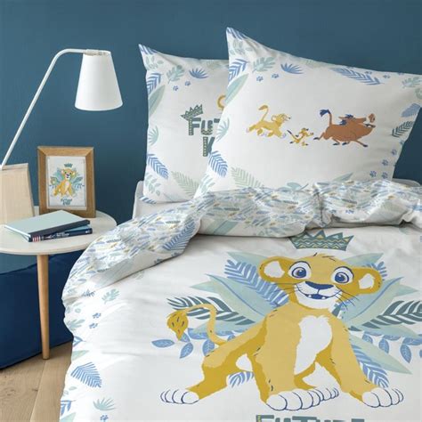 Housse De Couette Taie D Oreiller 100 Coton Le Roi Lion Blanc Disney