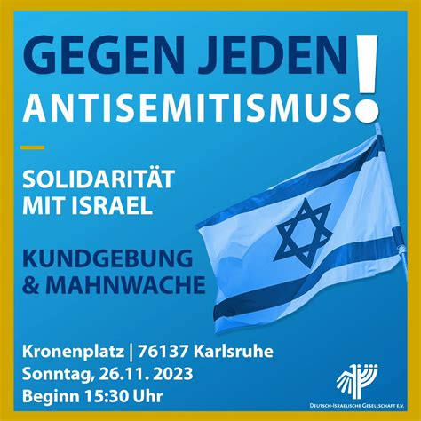 Gegen Jeden Antisemitismus Kundgebung Mit Mahnwache In Karlsruhe