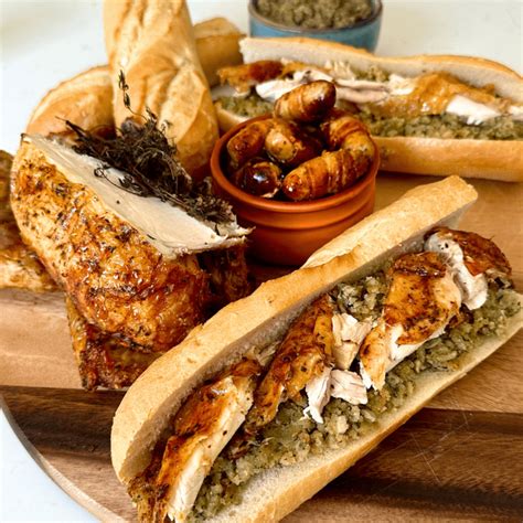 Air Fryer Chicken Stuffing Baguettes Bored Of Lunch