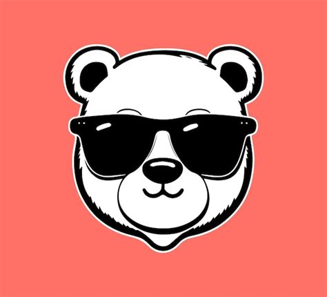 Premium Vector | Funny bear with sunglasses in cartoon vector style logo design