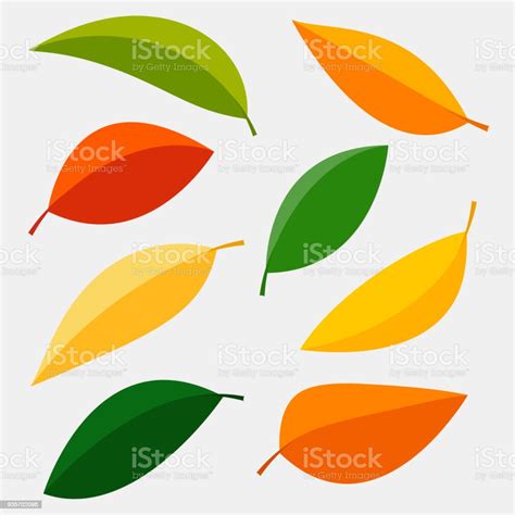 Set Of Colorful Autumn Leaves Stock Illustration Download Image Now