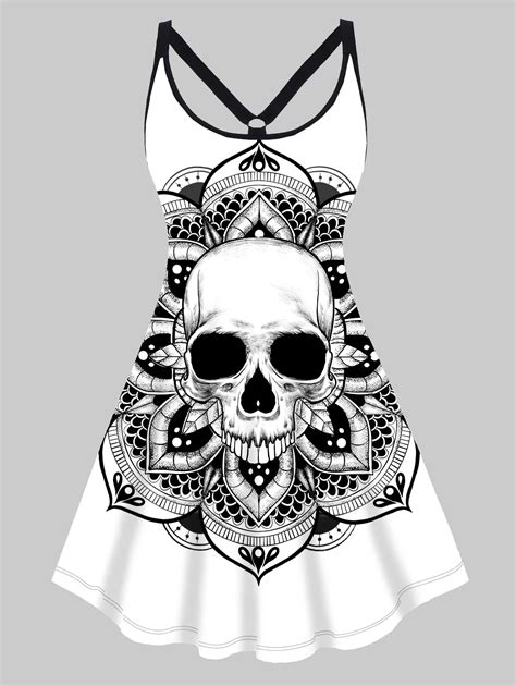 Skull Plus Size White Dresses