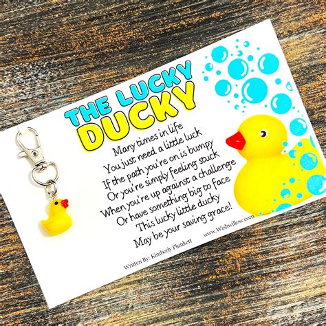 The ORIGINAL Lucky Ducky Poem Gift Good Luck Charm With Poem By K