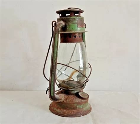 Vintage Antique Kerosene Lantern Oil Lamp Old Made In India Collectible