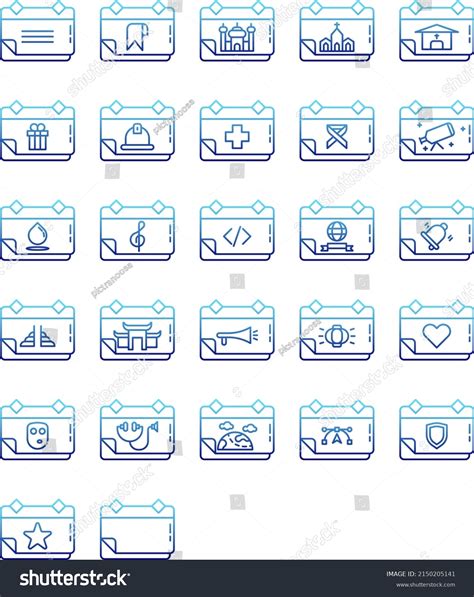 Set Calendar Event Icon Transparent Background Stock Vector (Royalty