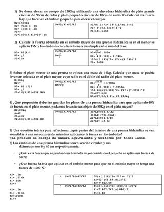 Principio De Pascal Ejercicios Parte Pdf