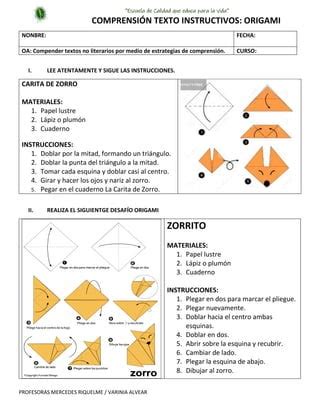 Comprensi N Texto Instructivos Docx