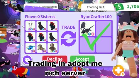 Trading In Adopt Me Rich Server Youtube