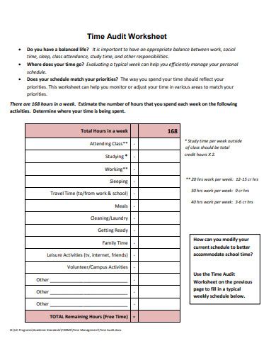 10+ Audit Worksheet Templates in PDF | DOC