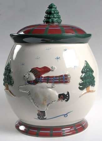 Cookie Jar In The Snow Bear Pattern By Pfaltzgraff Christmas Cookie