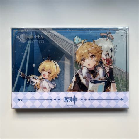 Bnip Genshin Impact Acrylic Block Official Hoyofest Aether Paimon