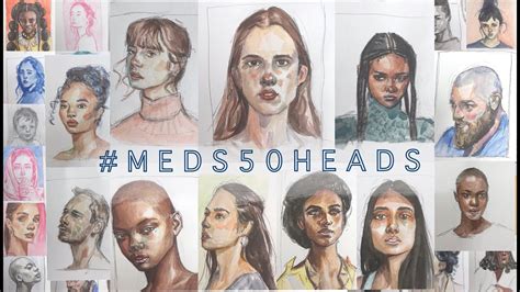 50 Heads In 10 Days Ahmed Aldooris Art Challenge Meds50heads Youtube