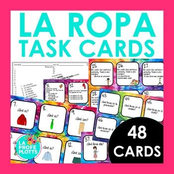 Spanish Clothing Vocabulary Task Cards La Ropa Activity By La Profe Plotts