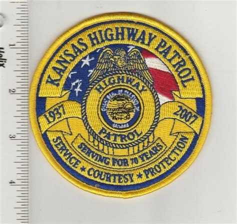 Us Police Patch Kansas Highway Patrol 70 Year Anniversary Antique